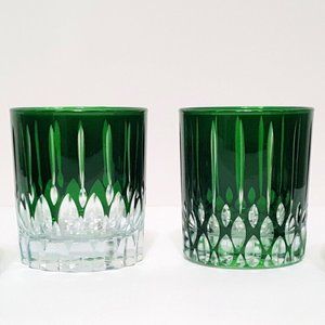 Williams Sonoma Set of 4 Green Wilshire Double Old-Fashioned Glasses 10oz New